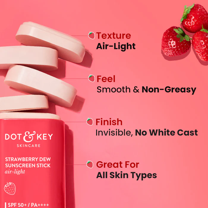 Strawberry Sunscreen Stick, In-Vivo Tested SPF 50+ PA++++ - Image 2