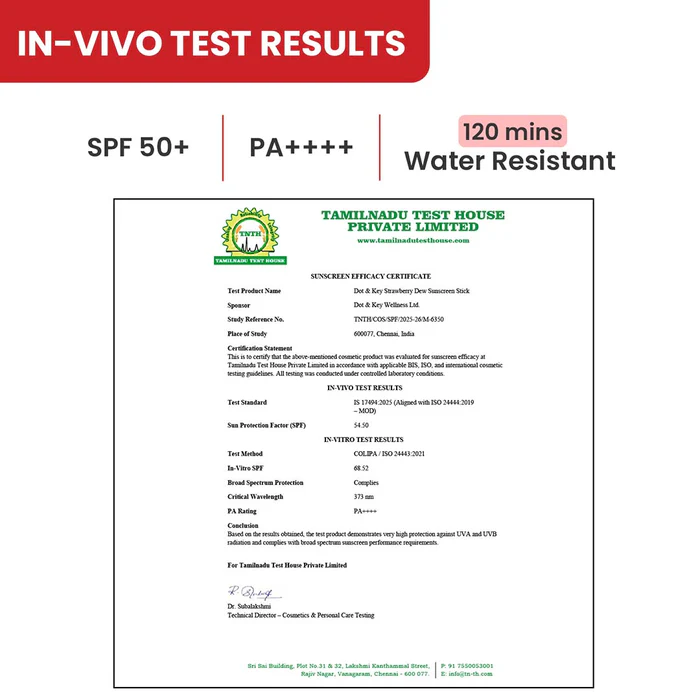 Strawberry Sunscreen Stick, In-Vivo Tested SPF 50+ PA++++ - Image 3